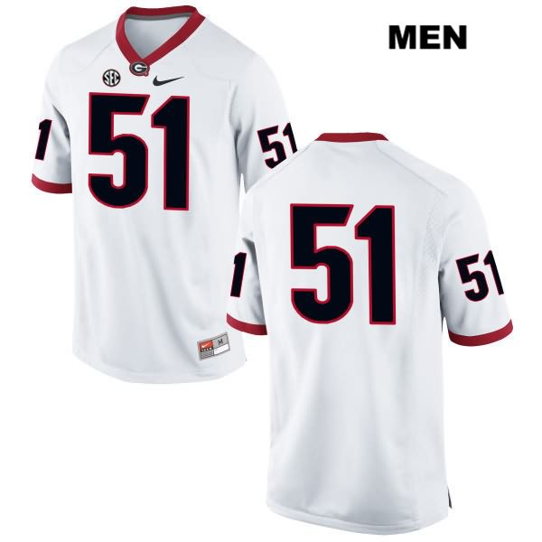 Georgia Bulldogs Men's David Marshall #51 NCAA No Name Authentic White Nike Stitched College Football Jersey RFP3256MI